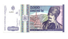 5000  LEI  VERY FINE    BANKNOTE FROM  ROMANIA  1993   PICK-104