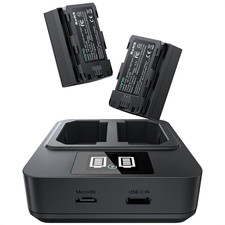 NP-FZ100 Battery 2-Pack with 20W USB-C Fast Dual Charger for Sony A7III A7IV A7C