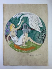 Gerda Wegener COA Art Painting Original Drawing Vintage Paper Signed