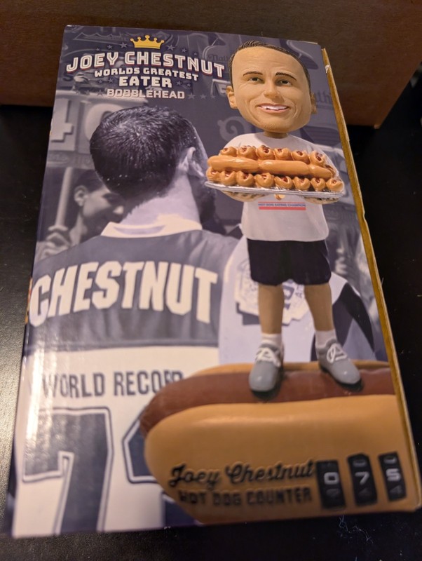 Joey Chestnut Hot Dog Counter Bobblehead Eating Contest Champion New 923/2020