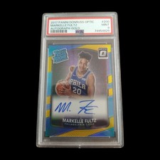 2017 Panini Donruss Optic Markelle Fultz Rookie Gold Prizm /10 Auto PSA 9