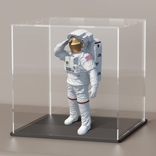 Acrylic Display Case with Black Base, Dust-Proof Showcase for Collectibles 8x8x8