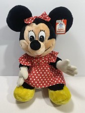 Vintage DisneyLand Disney World Minnie Mouse 12" Plush Red Dress Original Tag