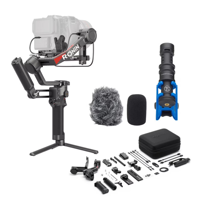 DJI RS 4 Pro Combo, 3-Axis Gimbal Stabilizer for DSLR & Cinema Cameras, Native V