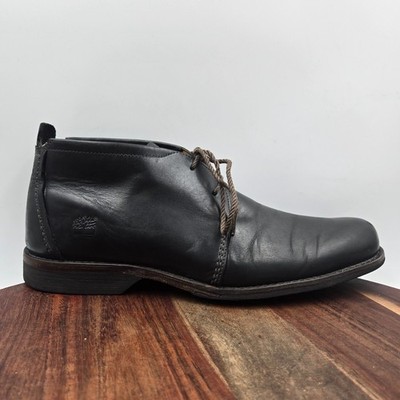 Timberland City Lite Boots Men's 10.5M Black Leather Comfort Chukka Earthkeepers