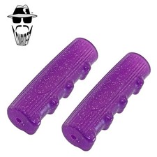 Original Lowrider 7/8" x 116mm Sparkle Purple Rubber Finger Groove Bicycle Grips