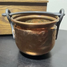 Dutch Copperware Copper Pot Iron Handle Hammered Cauldron Planter Decor Ireland