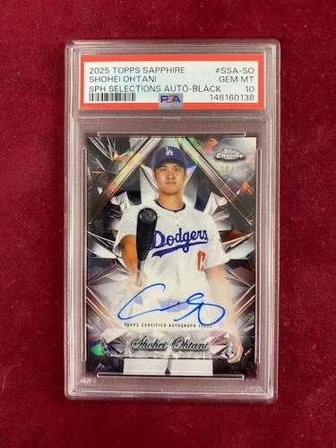 2025 Topps Sapphire Shohei Ohtani PSA 10 SPH SELECTIONS AUTO BLACK SP Card 10/10