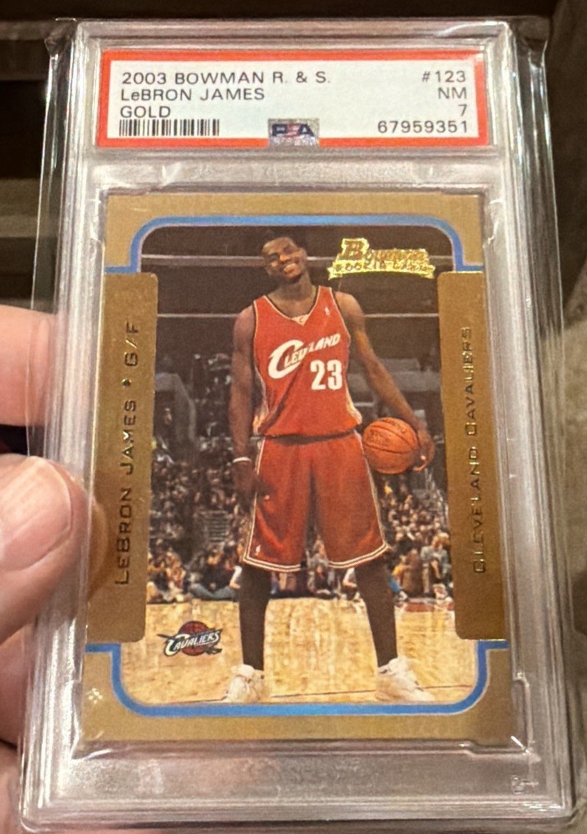 2003-04 Bowman Rookies & Stars - Rookies LeBron James #123 Gold (RC) PSA 7
