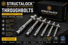 A4 316 Stainless Steel Through Bolts M8 M10 M12 M16 Marine Grade Rust Resistant