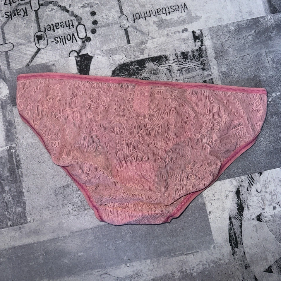 Vintage 2006 Victoria's Secret PINK Sheer Graffiti Lo Print Low-Rise Bikini sz S - Image 3 of 3
