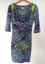 Almost Famous Women's Dress UK 10 Print Bodycon Purple Multi Jersey Wiggle