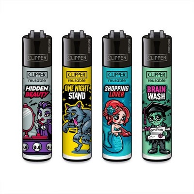 Clipper Brain Wash Reibradfeuerzeuge, 4 Stück