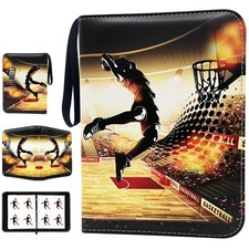 400 Cards Basketball Card Binder, 4-Pocket Card Collections Trading Card Bind...