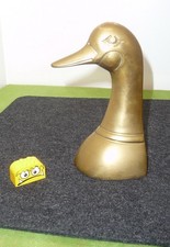 Vintage 1 Buchstütze Messing  Ente  687 Gramm Höhe ca.  15 cm