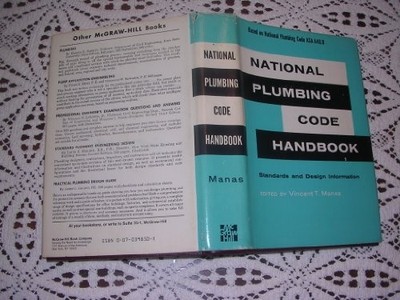 NATIONAL PLUMBING CODE HANDBOOK: STANDARDS AND DESIGN By V. T. Manas - Hardcover