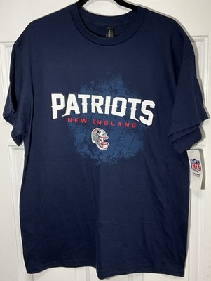NFL Team Apparel, New England Patriots, Football Blue Graphic Shirt Men s Large