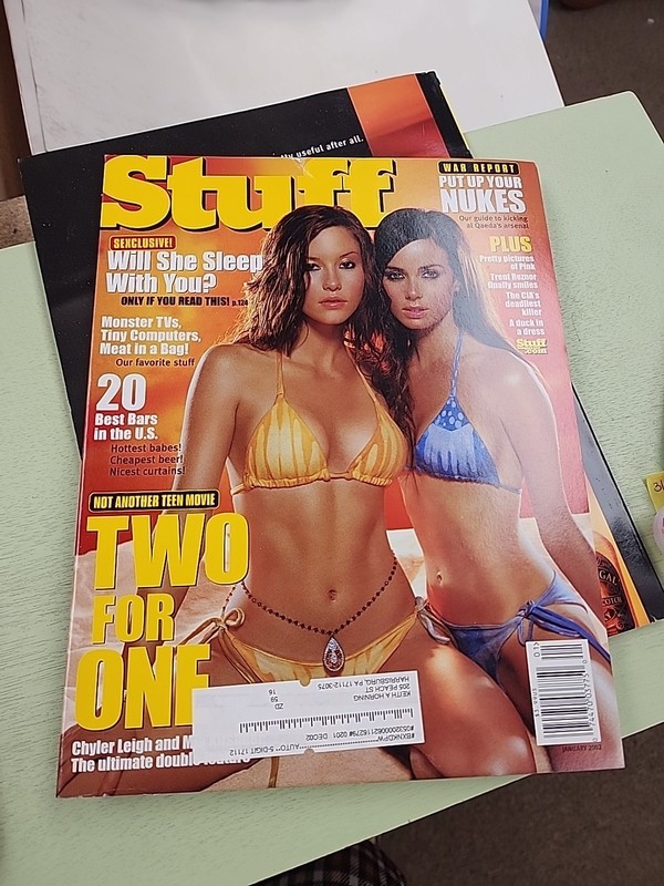 Stuff Magazine January 2002 Two for One Cover Mia Kirshner Playboy