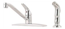 Pfirst Series 1-Handle Kitchen Faucet with Side Spray, Polished Chrome
