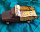 Tonka Jeep Dump Truck Red and Yellow Pressed Steel