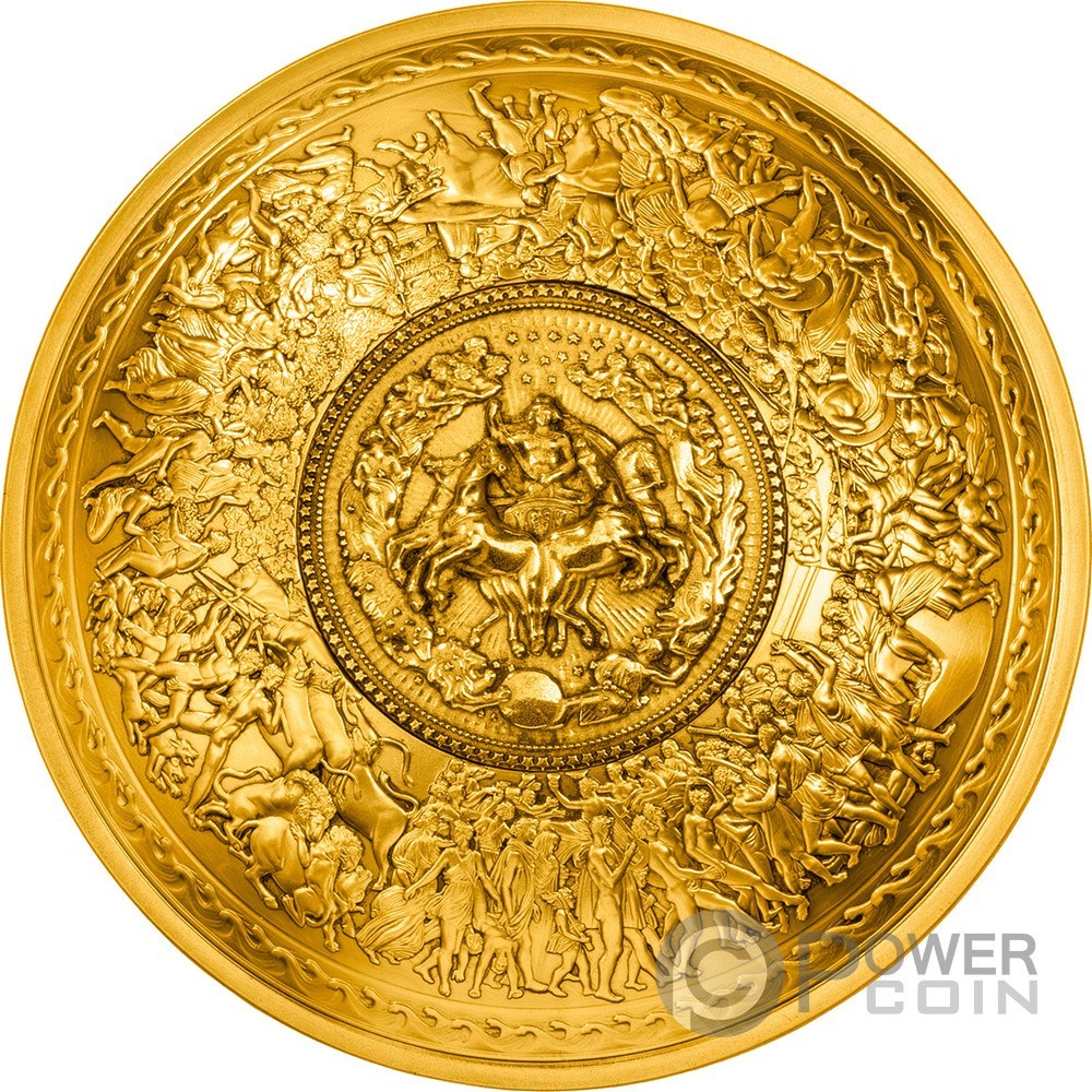 SHIELD OF ACHILLES Epic Artefact 3 Oz Silver Coin 3000 Francs