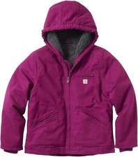 Carhartt Kid's CP9547 Canvas Insulated Hooded Jacket - Girls