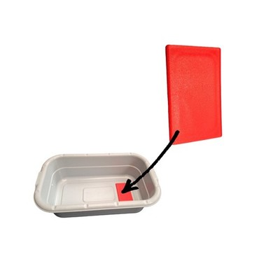 TORBOGEN GEBRATENES HÄHNCHEN PANIERTISCH EIMER SCHÜSSEL ROT STECKBODENDECKEL 152 X 95 MM