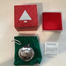 Wallace 1997 Christmas Sleigh Bell Silverplate Box & Pouch, Gently Used