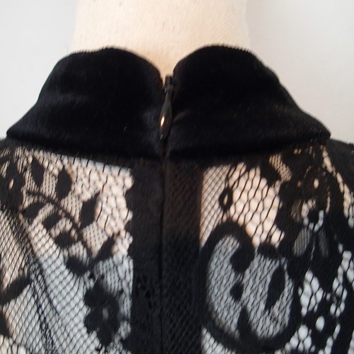WHITE HOUSE BLACK MARKET NEW Velvet Shift Dress Lace Veiling Women Size 10 - Picture 7 of 18