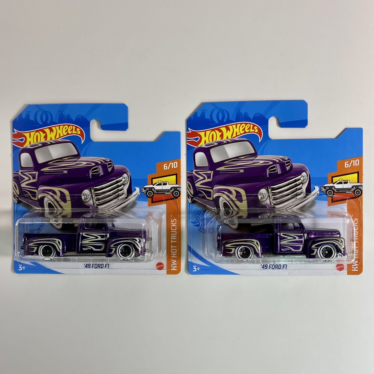 2021 Hot Wheels Short Card '49 Ford F1 1:64 Diecast Purple Lot of
