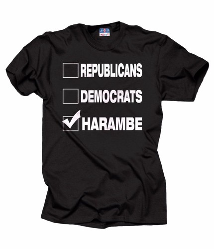 Harambe For President T-Shirt - Gorilla Support Graphic Tee (Men's Sizes S-3XL)