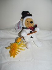 Vintage Disney Store Mini Bean Bag Snowman Pooh 8" NOS