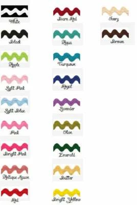Ric Rac 1" - 19 Colors 3 Yard Cards - FLAT RATE SHIPPING - 1 inch, one inch - Image 1 of 2