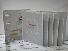 6 X Cartier Carat EDP Parfum Sample Spray 1.5 ml / .05 oz NEW - CARDED Sample