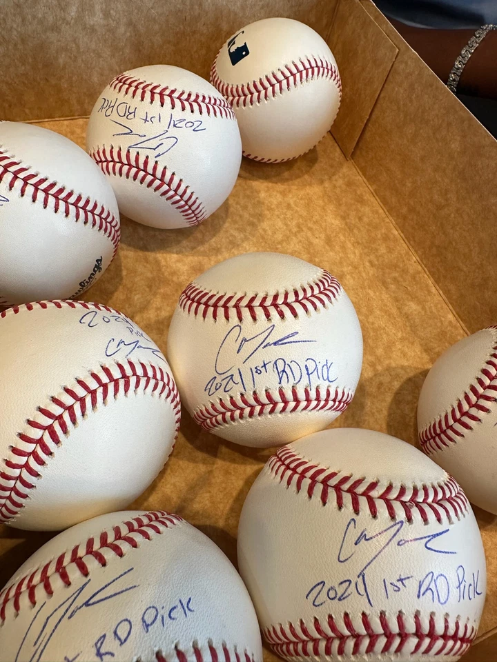 Christian Moore Autographed Rawlings OMLB Baseball Inscribed Lets Go Halos - Image 4 of 4