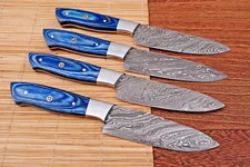 CUSTOM HANDMADE FORGED DAMASCUS STEEL STEAK KNIFE SET CHEF KITCHEN KNIVES 1513