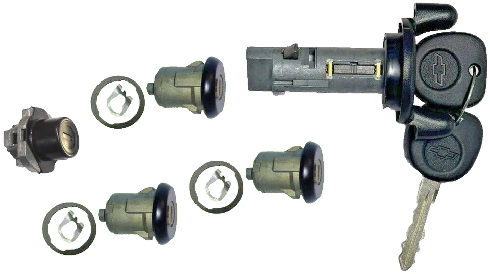 NUEVO CHEVY ASTRO OEM CERRADURA DE ENCENDIDO + 4 CERRADURAS DE PUERTA CILINDRO CON 2 LLAVES CHEVY pajarita Foto 2 de 2