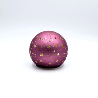 Formano Deko Kugel Velvet Purple 12 Cm Led Batterie Timer Sterne Gold Winter