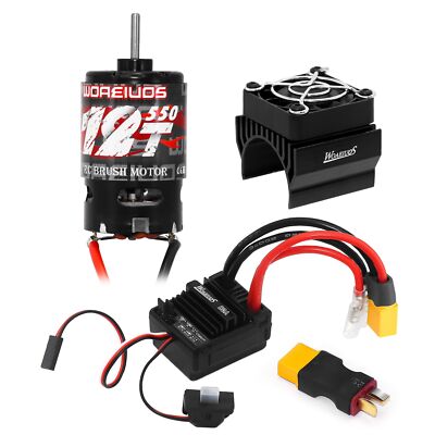 550 Brushed Motor 12T & 80A ESC Motor Heatsink Combo 1/10 RC Truck Car Kit