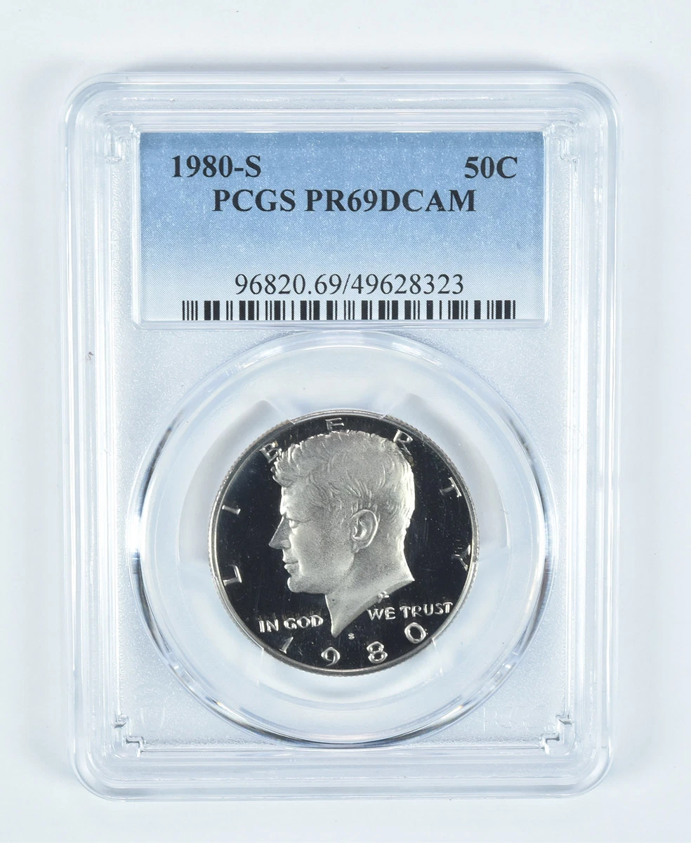 PCGS Certified PR 69 Graded 1980 Kennedy US Half Dollars (1964-Now