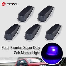 5x Smoke Roof Cab Marker Lights Lens w/ 12V Blue Led For 80-97 Ford F150 New