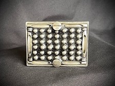 Studded Belt Buckle Leather Inlay Industrial OOAK 2.75" Darren McNeese
