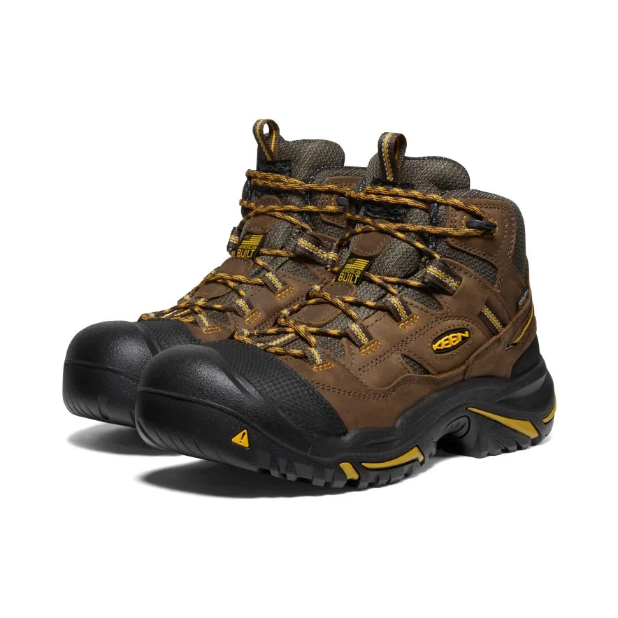 KEEN 1011243D Brown Men's Work Steel Toe Boot Made In USA Size 14 Waterproof New