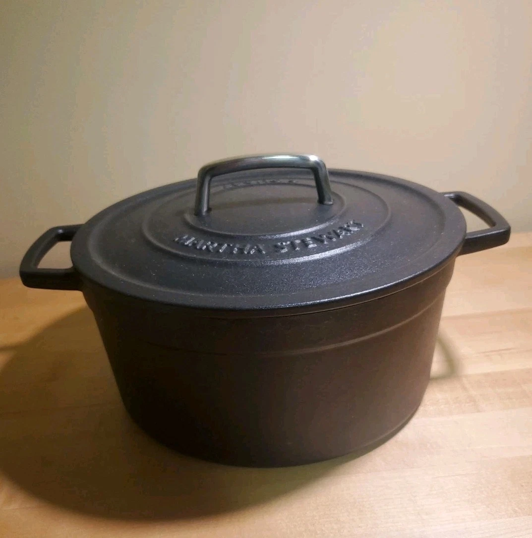 Martha Stewart 6 Quart Black Iron Dutch Oven Cook Pot Pan