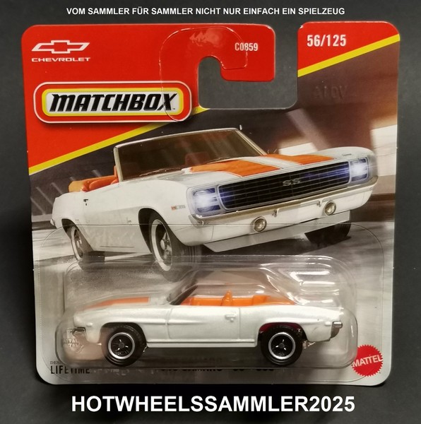 "Matchbox \"1969 Camaro SS 396\" JHP18 Farbe Weiss OVP UngeÖFfnet Neuware"-image