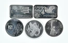 Lot 5 VINTAGE 1 Oz Silver Bars/Rounds Art Bars Collection Poured .999 *471