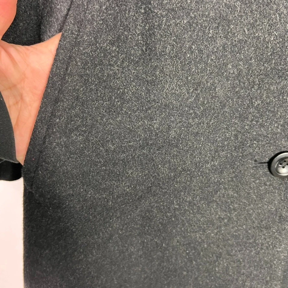 Abrigo para mujer Liz Claiborne talla 4P lana cachemir negro bolsillos abotonados Foto 4 de 4