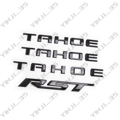 4PC Gloss black Door Rear TAHOE RST Badge Emblems Letters 2021+ Chevrolet Tahoe