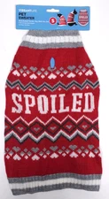Pet Dog Cat Ugly Christmas Sweater Size Small "Spoiled" 10-20 Lbs Vibrant Life