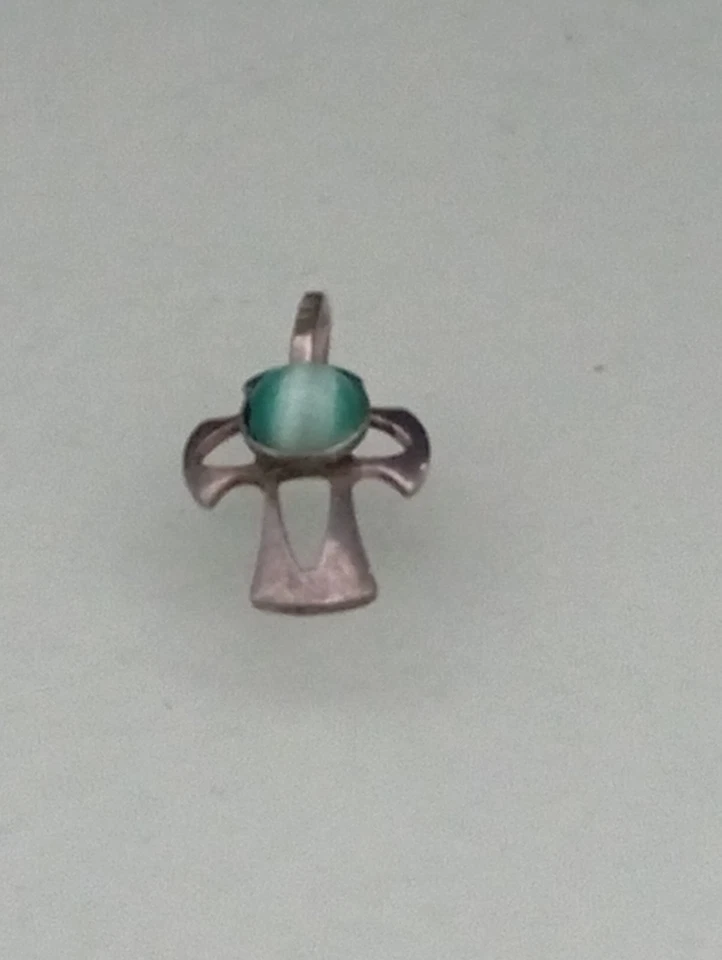 Ciondolo Vintage Croce Argento E Pietra  - Immagine 3 di 4